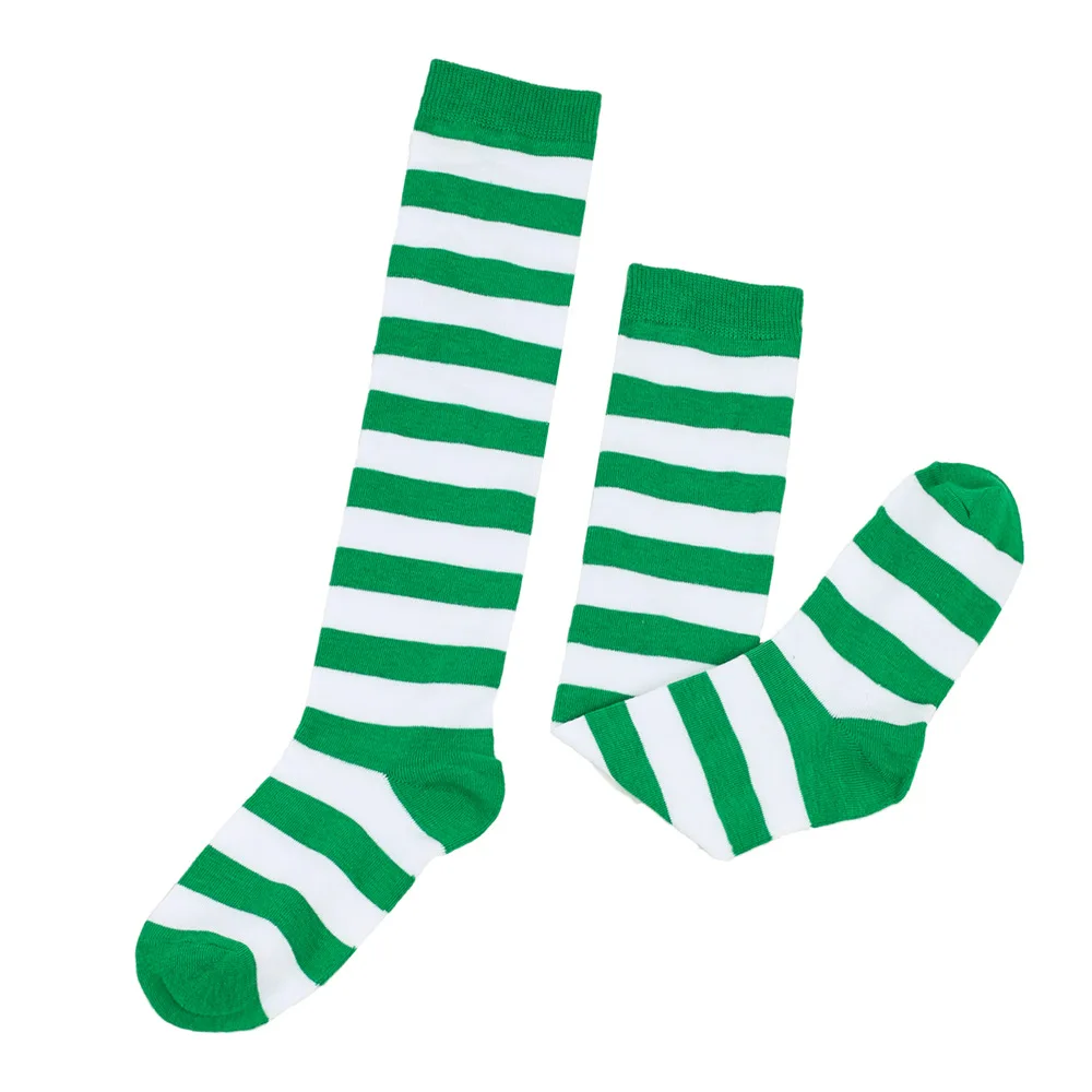 Calcetines hasta la rodilla de algodón para niños y niñas, medias con rayas de cebra de colores, payaso de tubo largo, dopamina, navidad