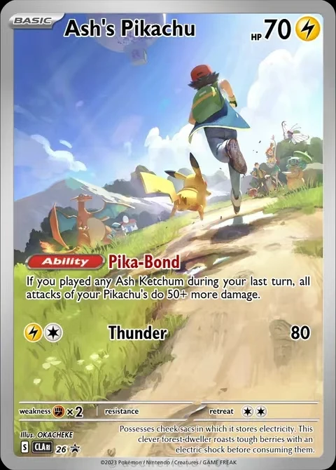 ash's pokemon cards Ash Pikachu Card Lightning Colorless I Choose You Pokemon ash the supporter 1