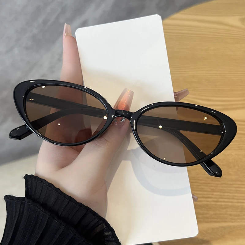 Schutzbrille Trendy Kleine Cat Eye Sonnenbrille Frauen Männer Braun Design Sonnenbrille Mode Reise Fahren Brillen Unisex