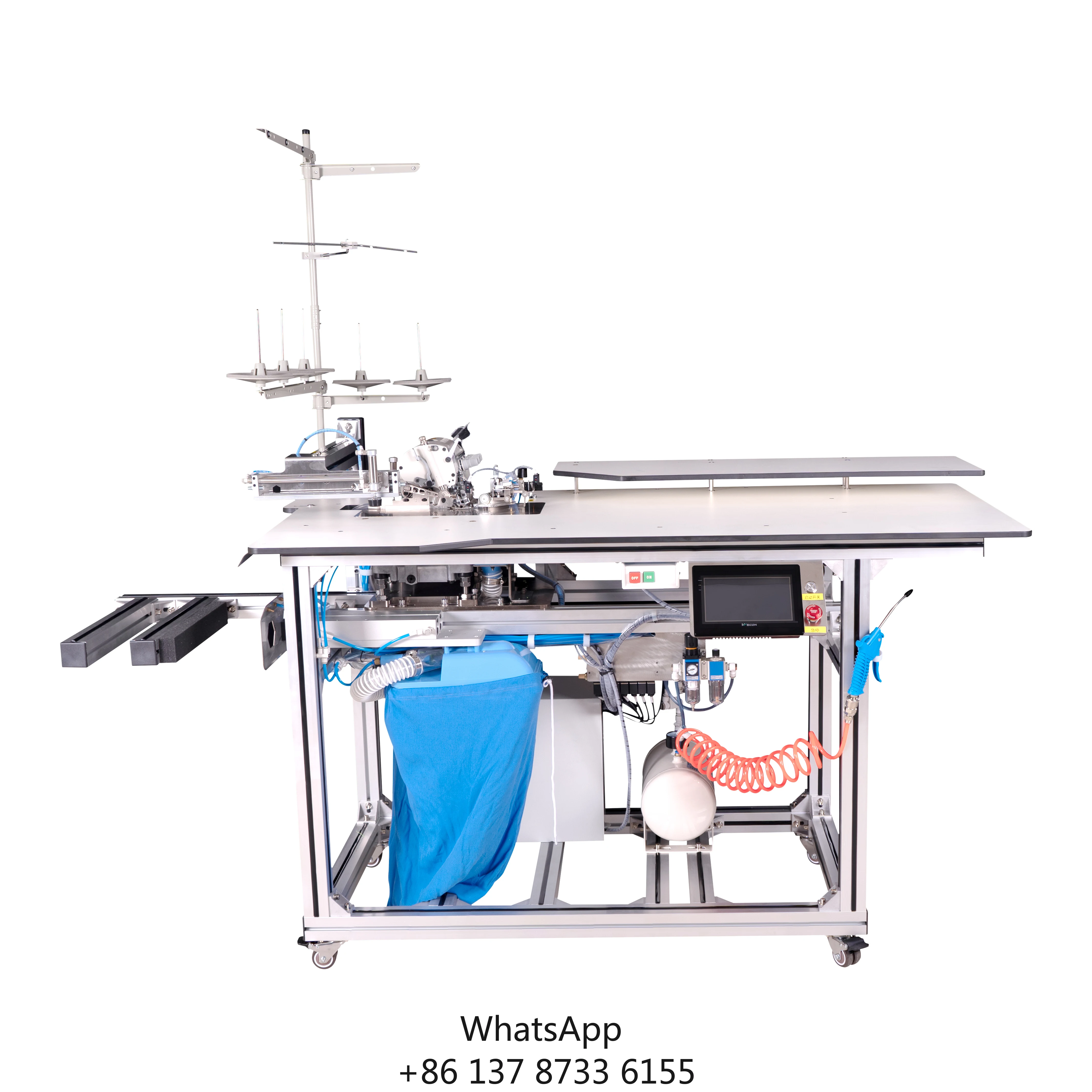 CP-5214 High Speed Automatic Threading And Hemming Overlock Sewing Machine For Pants And Skirts