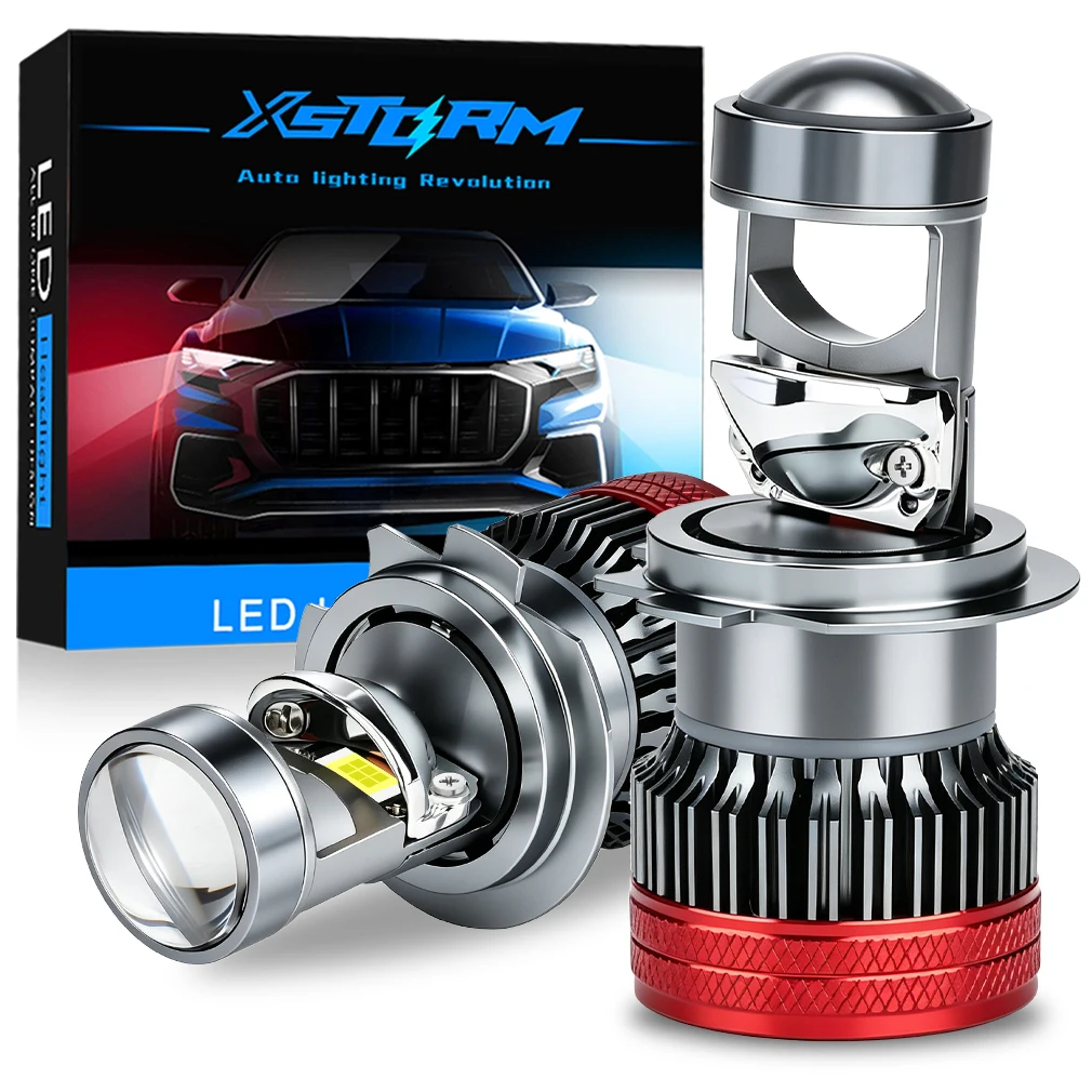 XSTORM H7 Projector Lens Headlight Canbus 50000LM 400W H11 H8 LED Fog Headlights 1:1 Mini Size Car Lights Motorcycle Light Bulbs