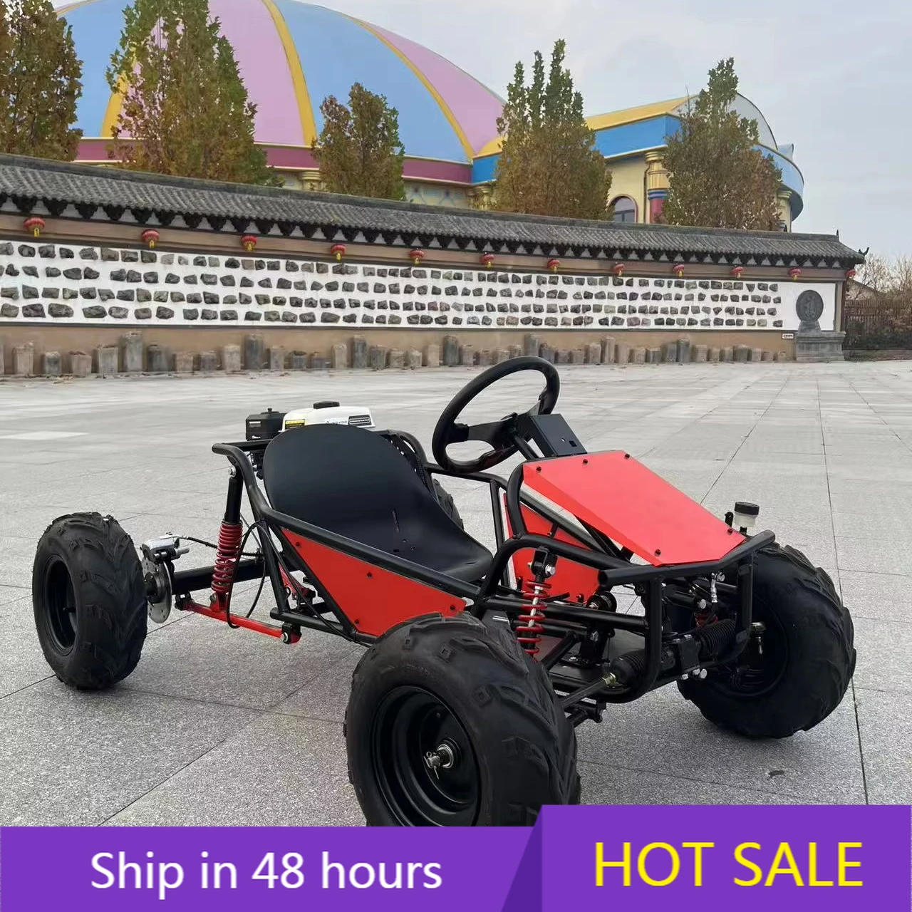 

POWER LEAPCustomized 212cc Four Stroke 15hp Chain Drive Gas Adult Pedal Karting Kart with 60km/h Max Speed