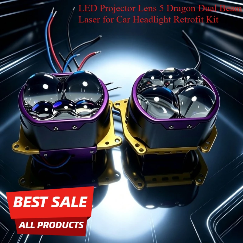 Laser Led Headlight Projector Lens - Lensa Proyektor LED 5 Dragon dengan