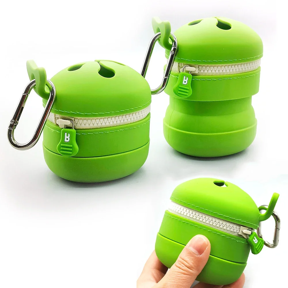 Organizador de herramientas de pesca con mosca de silicona, cubo de basura telescópico versátil, caja de almacenamiento, recolector de residuos de pesca con mosca, señuelo para pesca con mosca