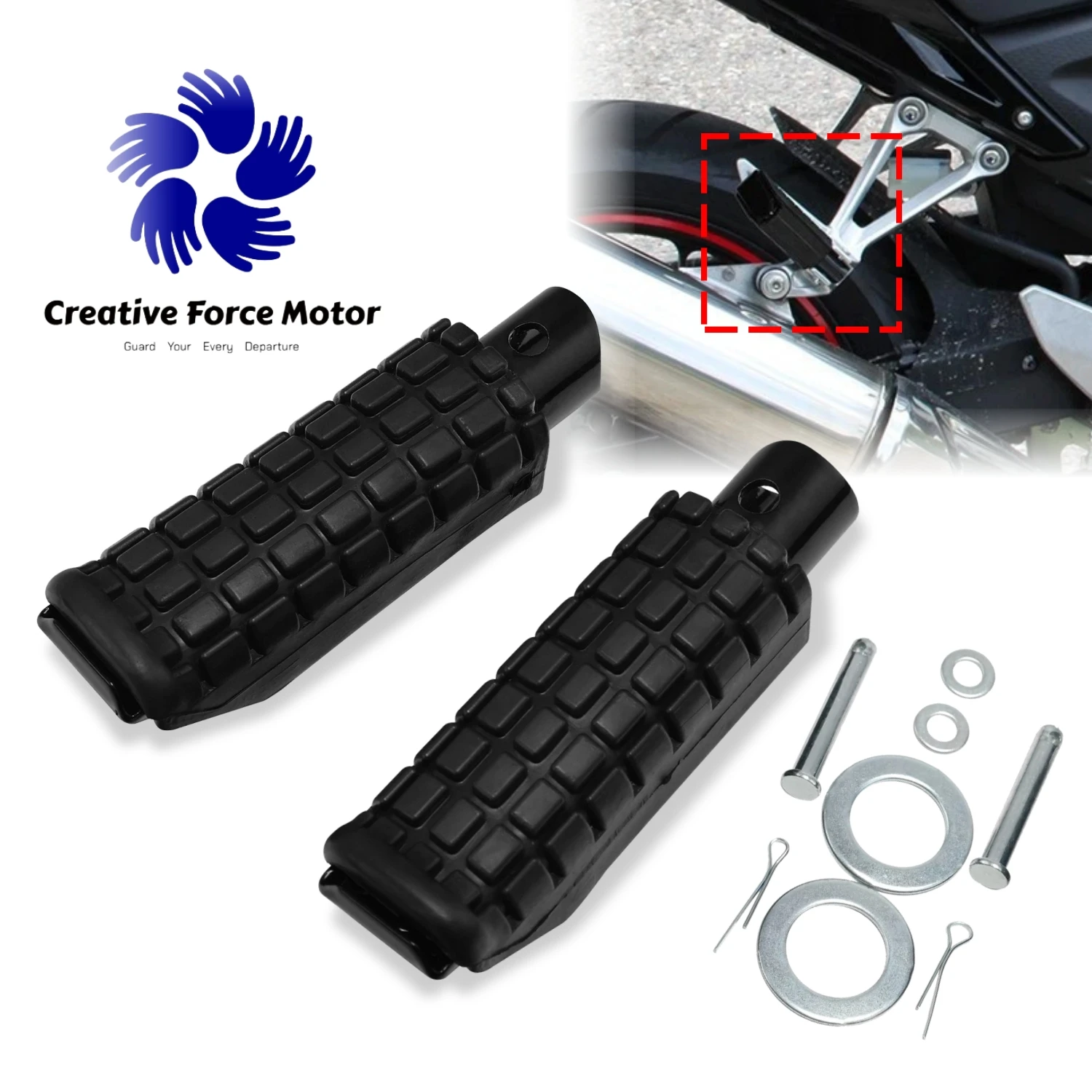 

Passenger Foot Pegs Motorcycles Rear Footrest Alloy Pedal For Honda CBR300R/F VTR250 1998-2017 CB250 Hornet CB500F CB500X CB750