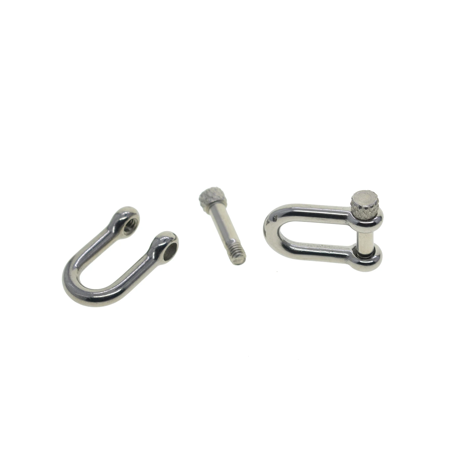 2 pcs large 8 mm 0.3inch 304 stainless steel Japanese screw lock bow Shackle Joint Car FOB KeyChains DIY U connector links