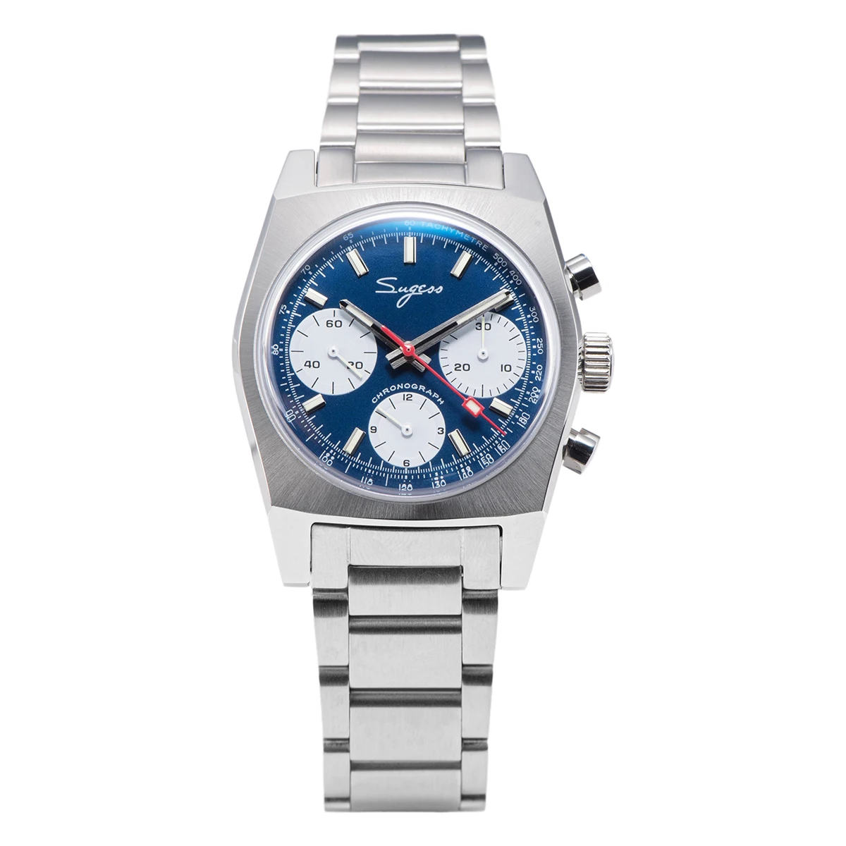 Sugess 37Mm Mannen Piloot Horloges Originele St19 Chronograaf Swanneck Mechanische Polshorloges Dome Saffier Crystal Force Leger 2024