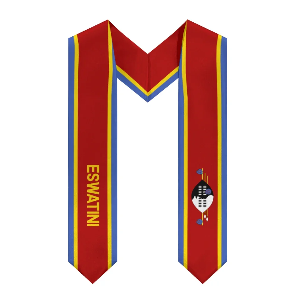 Customization More Design Graduation Shawl Eswatini & United States Flag Stole Sash Honor Study Aboard International Students