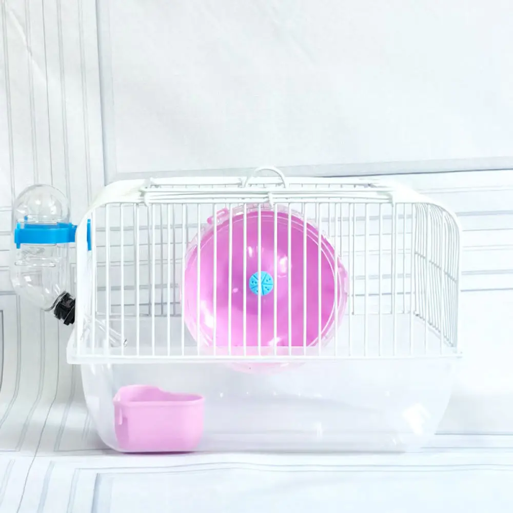 Durable Foldable Hamster House Portable Plastic Habitat With Exercise Wheel Water Bottle Food Bowl Easy Setup Cage