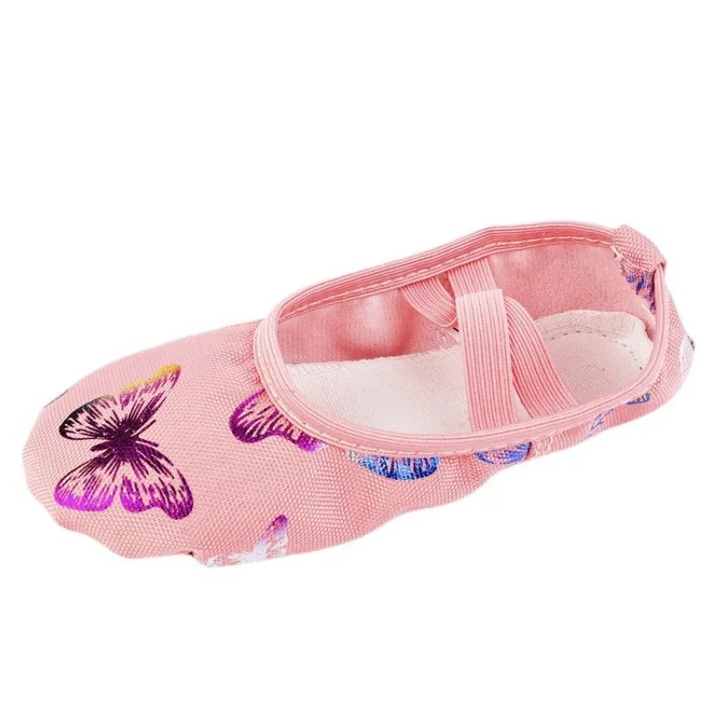 Girls Ballet Shoes Canvas Butterfly Soft Sole Ballet Dance Slippers Children Practise Ballerina Shoes Woman Dance Shoes