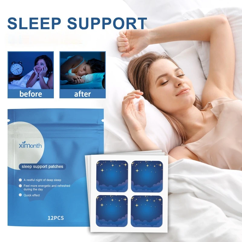 12pcs Adult Sleeping Patches Relieve Stress Promote Sleep Hypnotic Artifact Adult Soothing Decompression Massage Relax Stickers