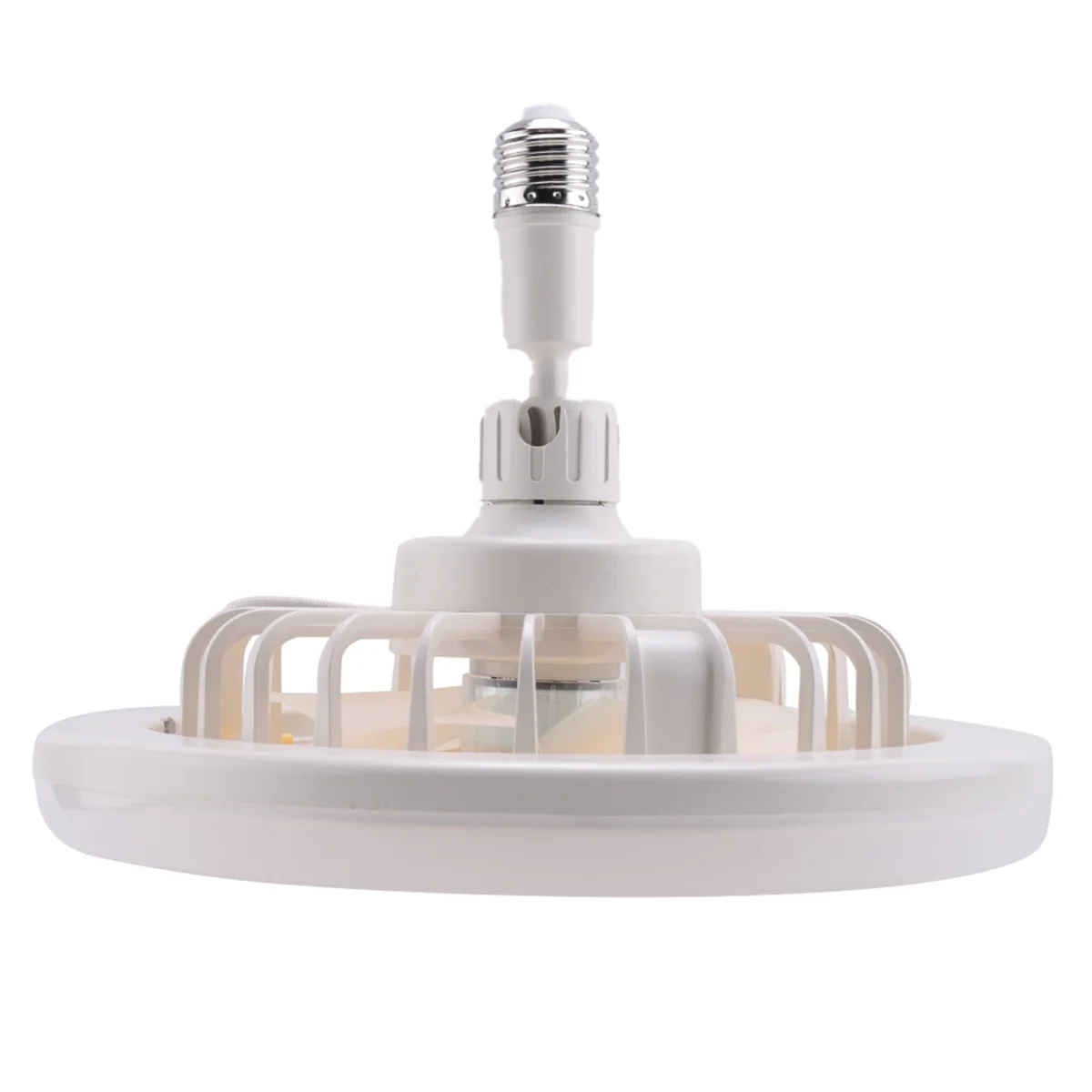 Ceiling Fan with Lights E27 Ceiling Fan with Lights,Enclosed Low Fan Light, Electric Fan Gimbal Lamp Holder(Cream Color)