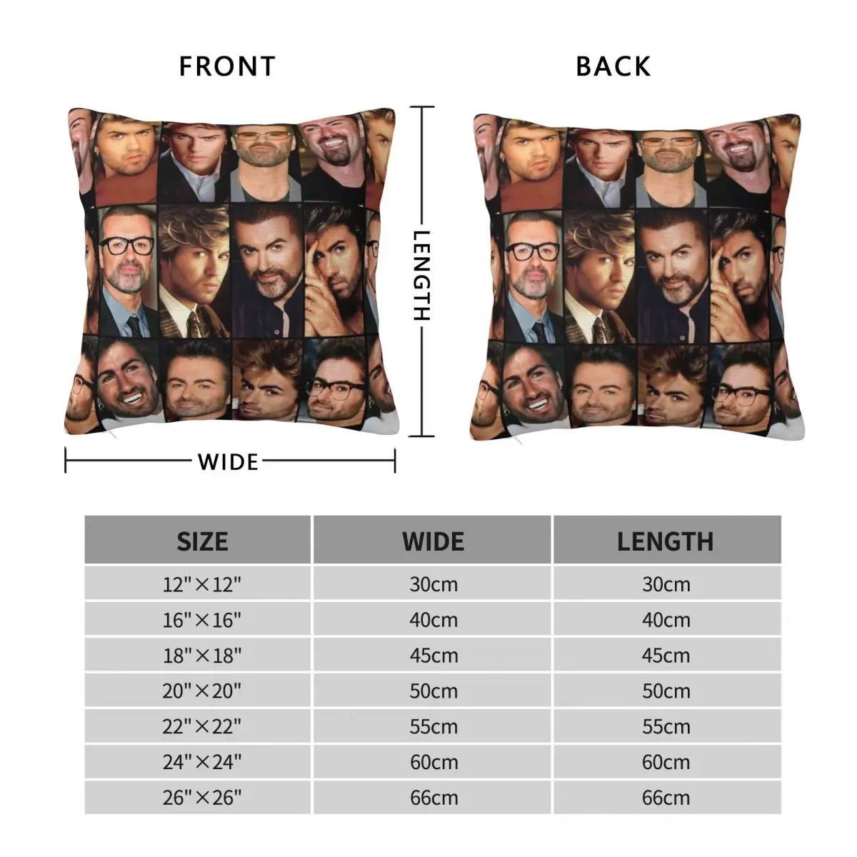 كيس وسادة جورج مايكل المغني البريطاني ساحة وسادة غطاء غطاء وسادة الموضة مخصص لتقوم بها بنفسك سادات للديكور المنزل