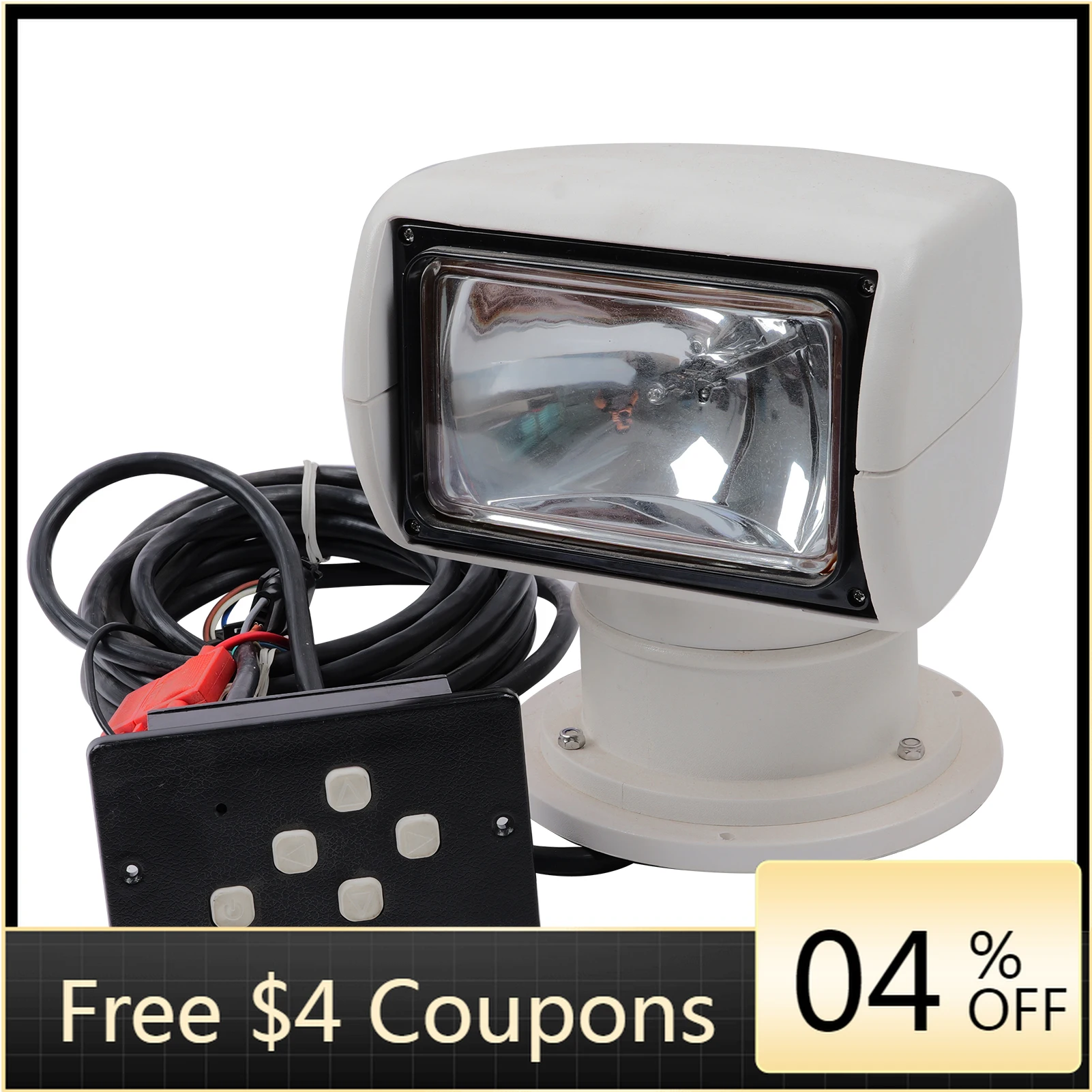 

STLF Powerful LED High Output Marine Deck Beam Remote Controlled Adjustable Focus Waterproof Dual Voltage Searchlight