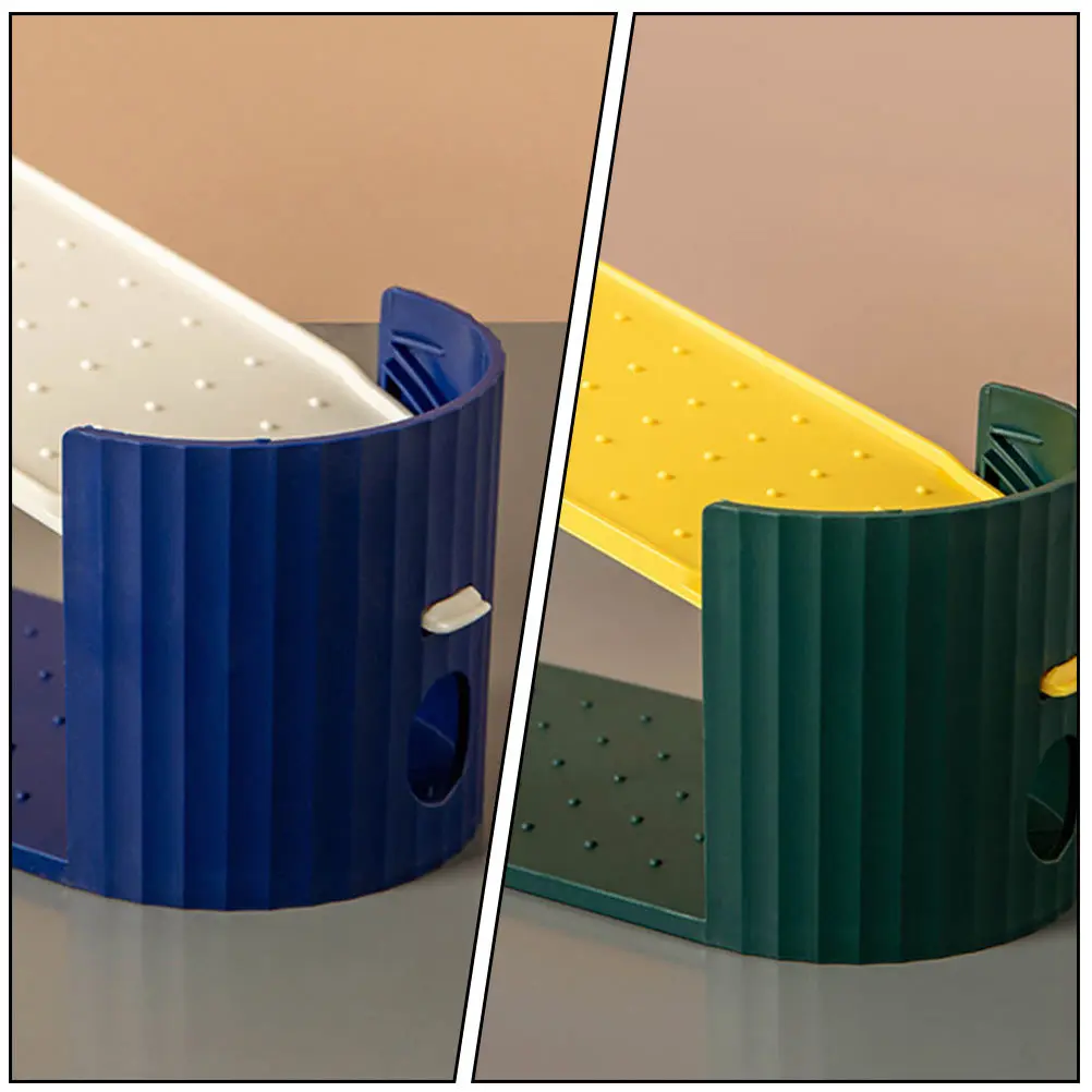 

4Pcs Adjustable Household Shoe Rack Shoes Organizer Storage Shelf 2-Layer Lightweight Space-Saving Shoe Holder