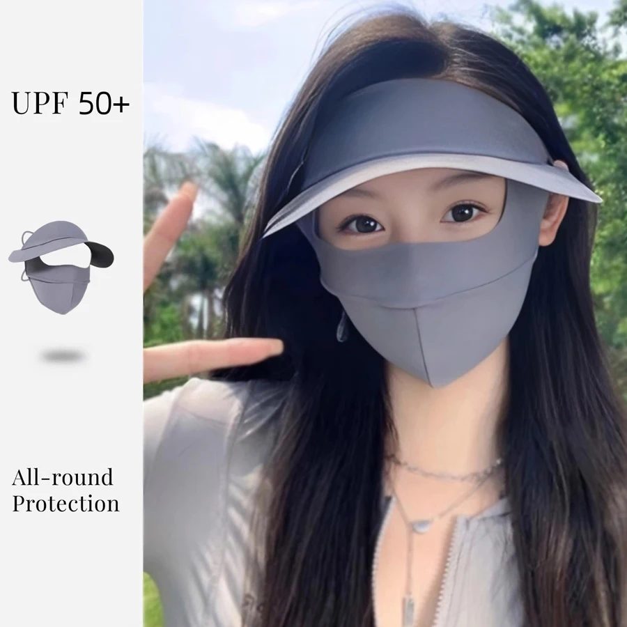 

Sunscreen Mask Traceless For Women Men New Detachable Facekini Ice Silk Anti-ultraviolet Summer Breathable Thin Cover Face