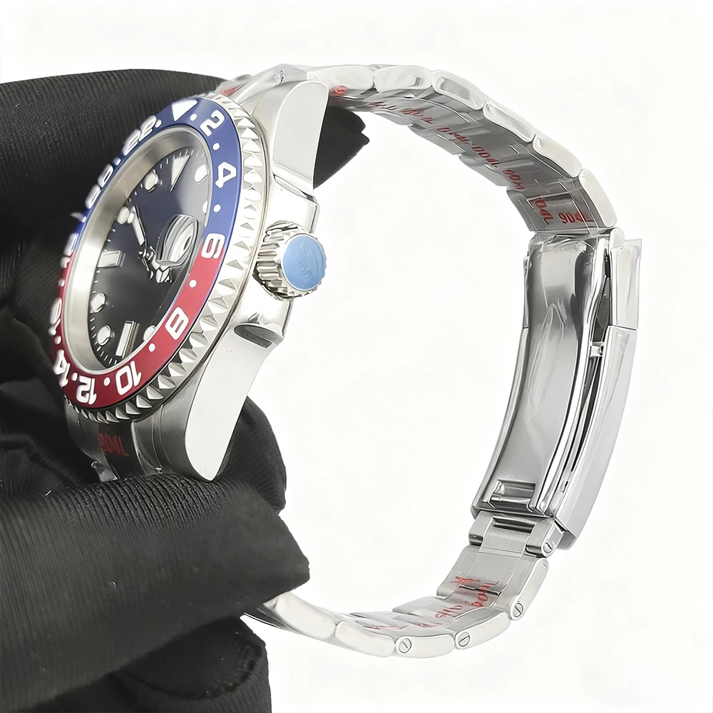 40mm Business style Ceramic ring Automatic men's mechanical watch waterproof Luminous NH35 movement sapphire Gradient blue