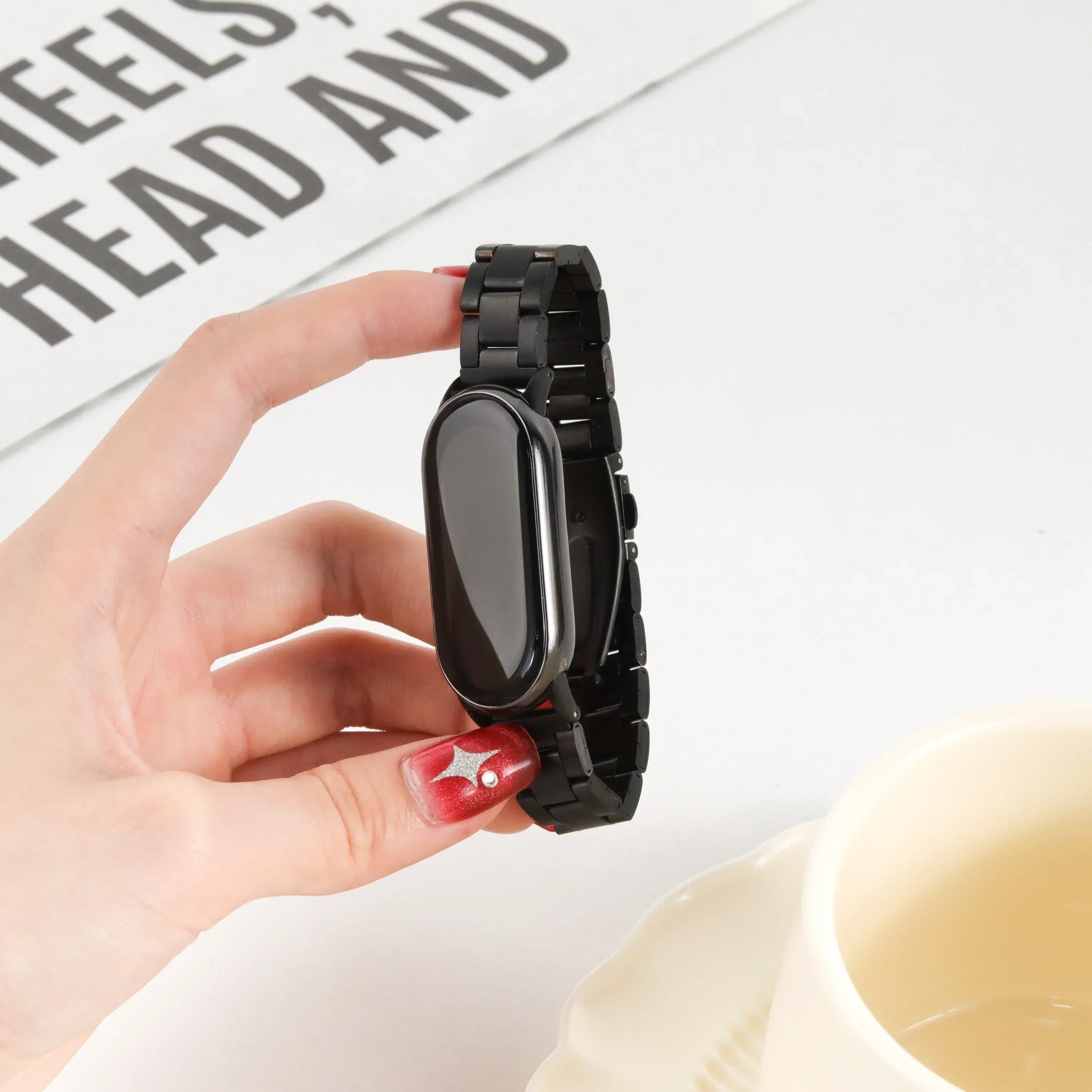 Edelstahl-Uhrenarmband für Xiaomi Mi Band 10 9 8 Zubehör Edelstahl-Armband Xiaomi Smart Band 10 9 8 Metall Correa Armband – Detail 1