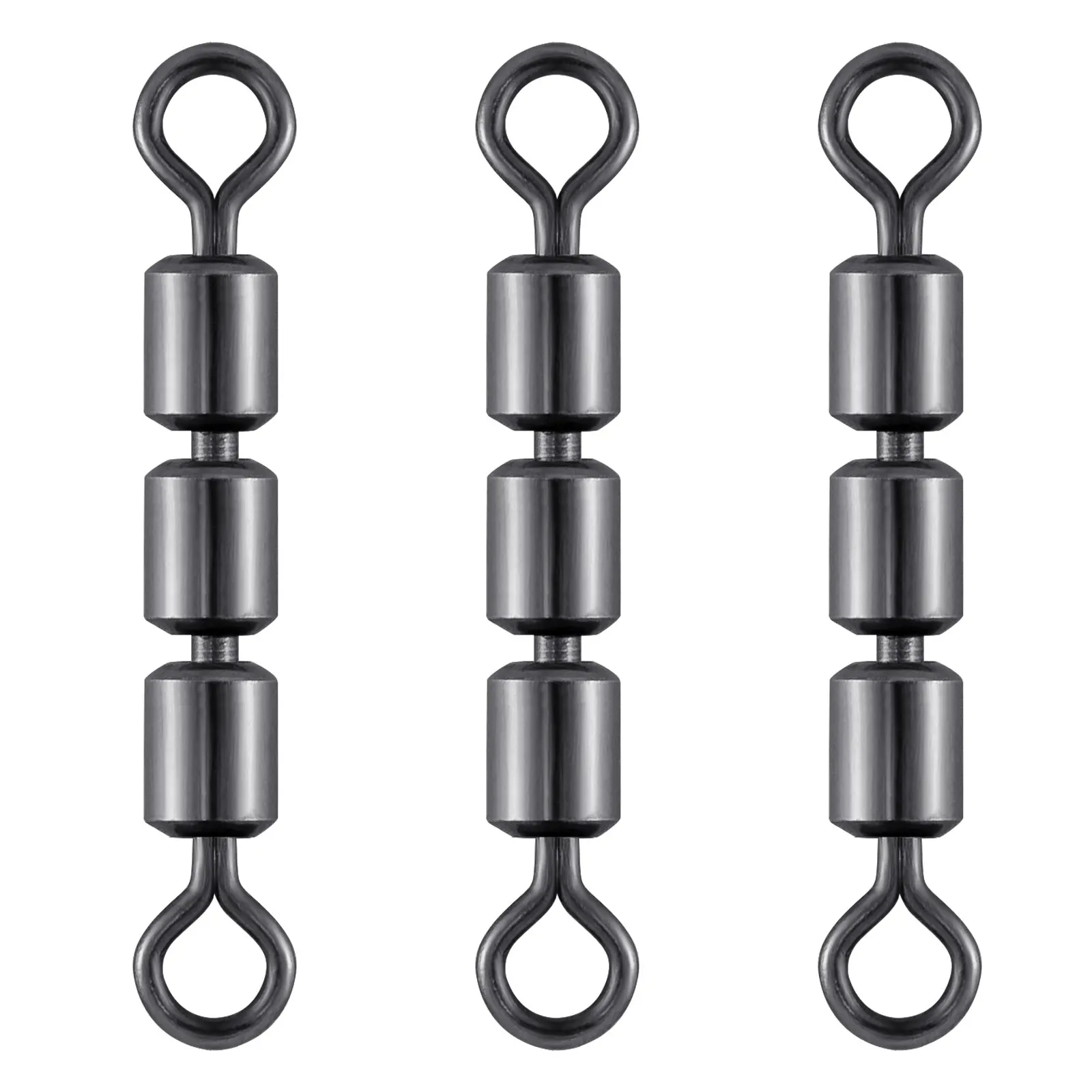

20pcs 3 Roller Swivels High Speed Bead Chain Triple Bearing Rolling Fishing Lure Hook Connector for Trolling Catfish Trout Rig