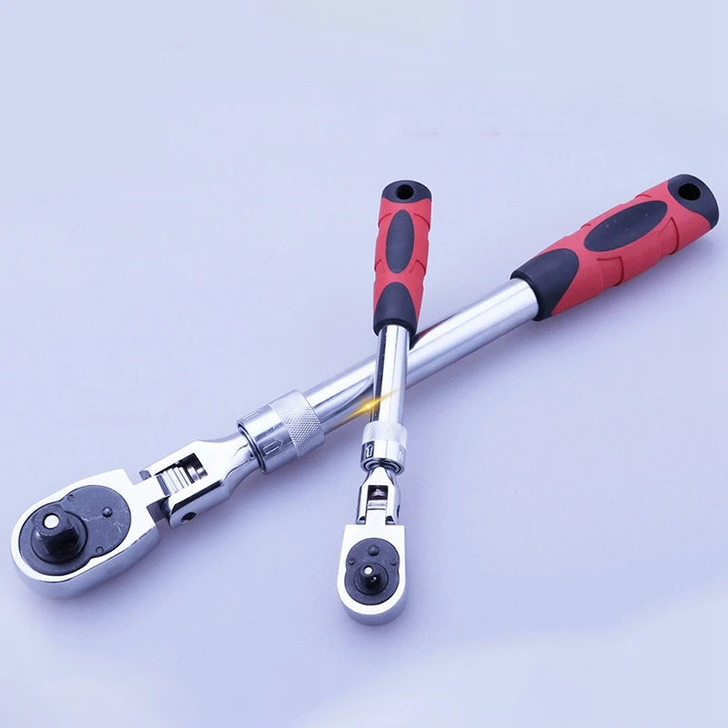 72-Tooth Carbon Steel Retractable Ratchet Wrench Automatic Quick Release Spanner Multifunctional Hand Tool,1/2