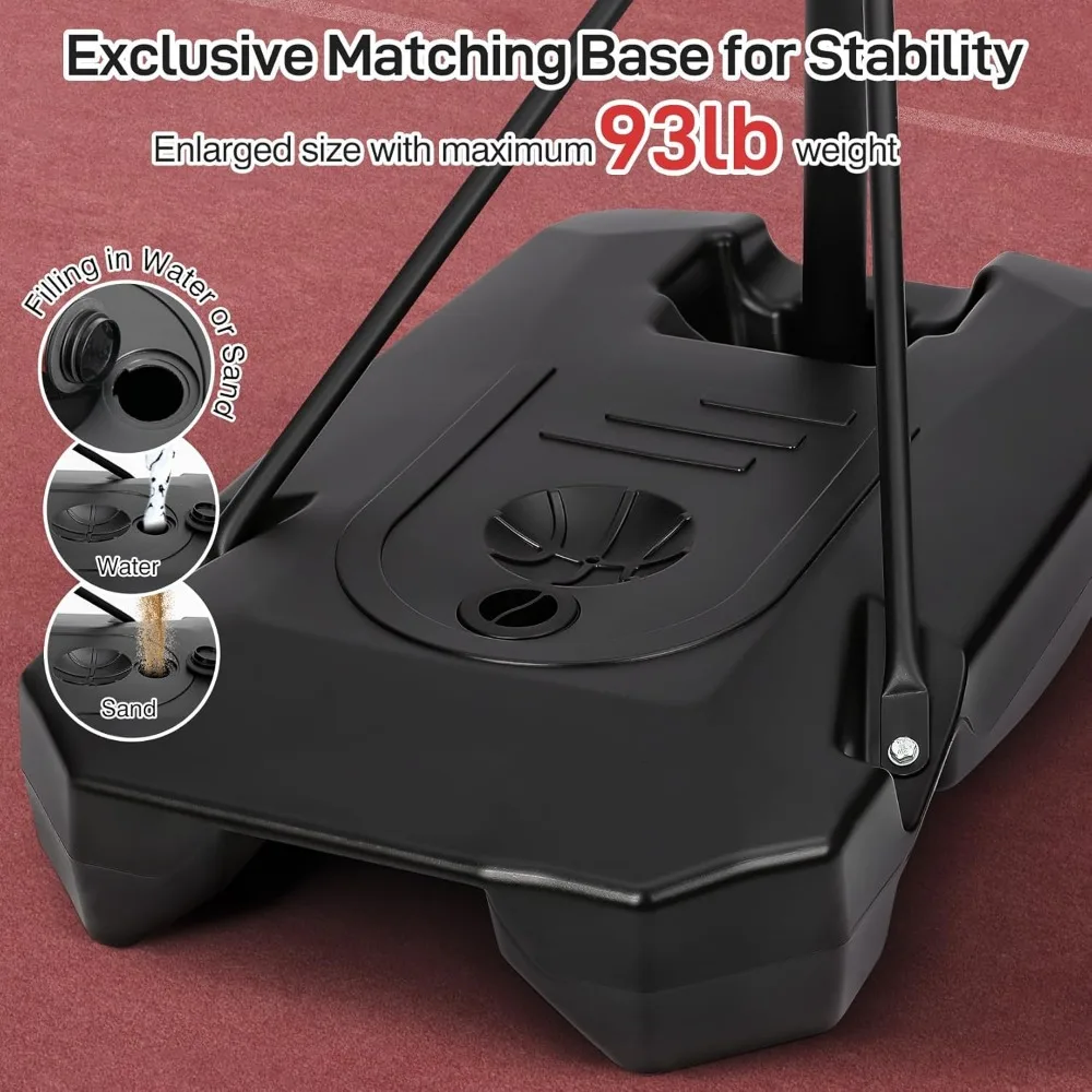 Verstellbarer tragbarer Basketballkorb für Kinder, Jugendliche und Jugendliche – Basketballtore für Hinterhof-Einfahrt im Freien 4,82 bis 8,53 Gebühr