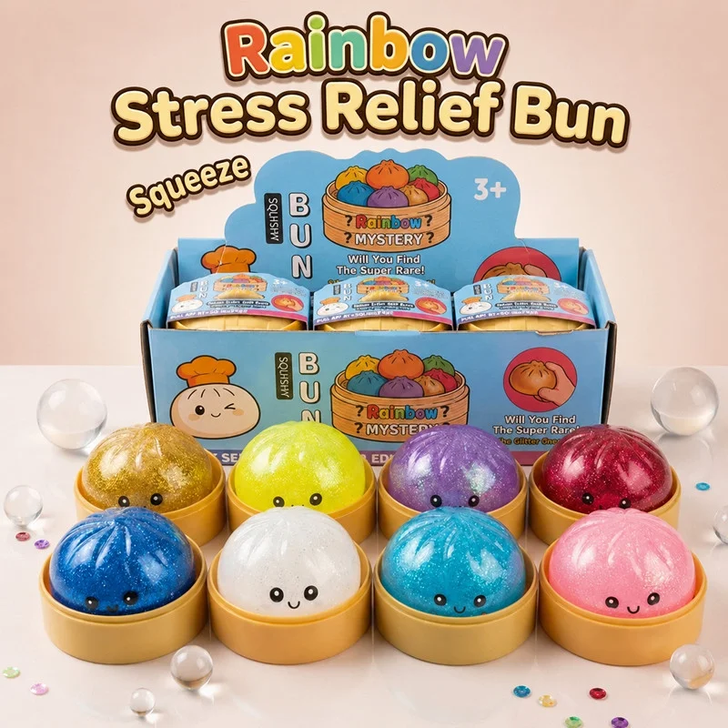 Slow Rising Dumpling Squishy Stress Ball Cute Food Simulation Fidget Toy Soft Squeeze Sensory Relief for Adults Office Anxiety