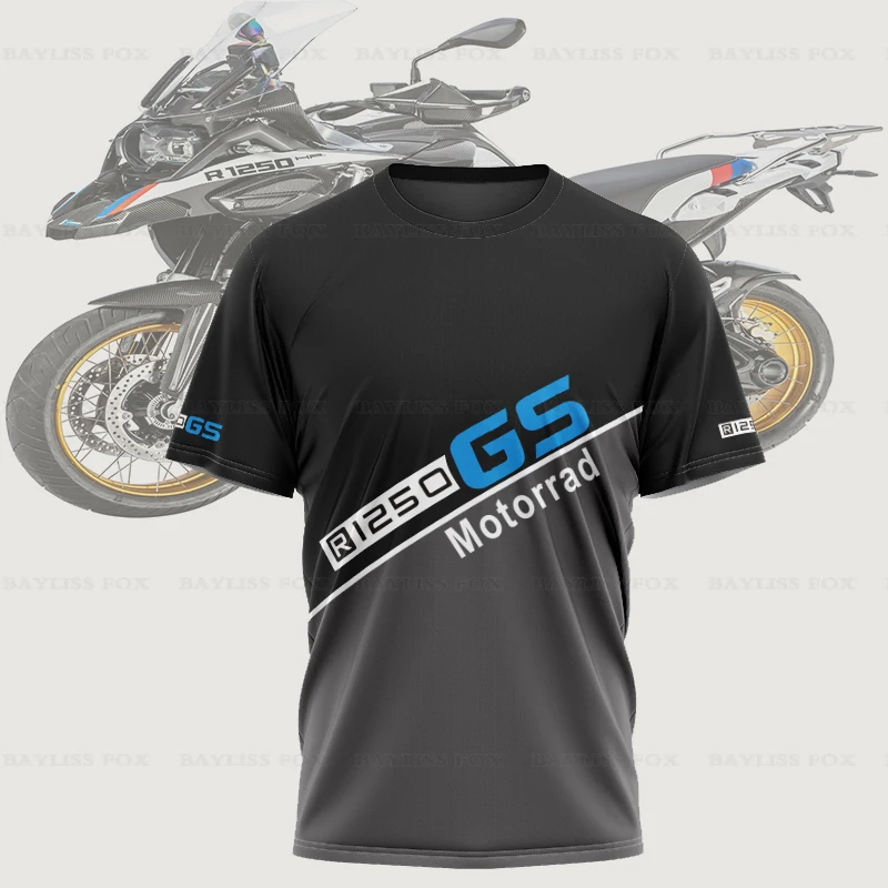 

R1250GS Black Blue Motorcycle ADVENTURE Motos Locomotive Riding Quick Dry Short Sleeve For BMW Motorrad Motocross Summer T-shirt