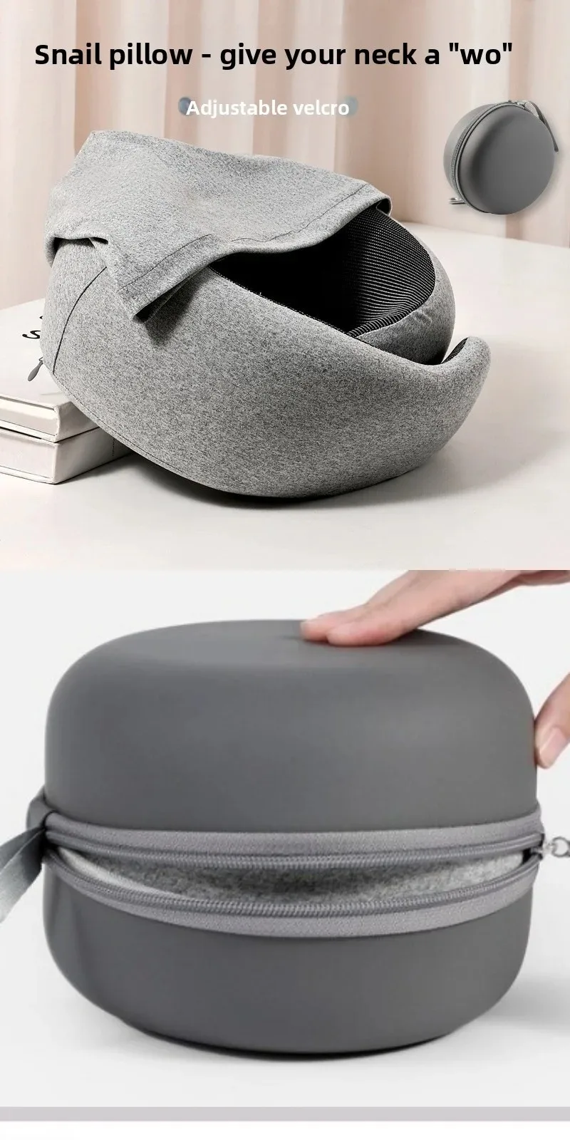 New Hooded Light-Blocking U-Shaped Pillow – Travel-Friendly, Portable Airplane Neck Support Memory Foam Pillow for Napping