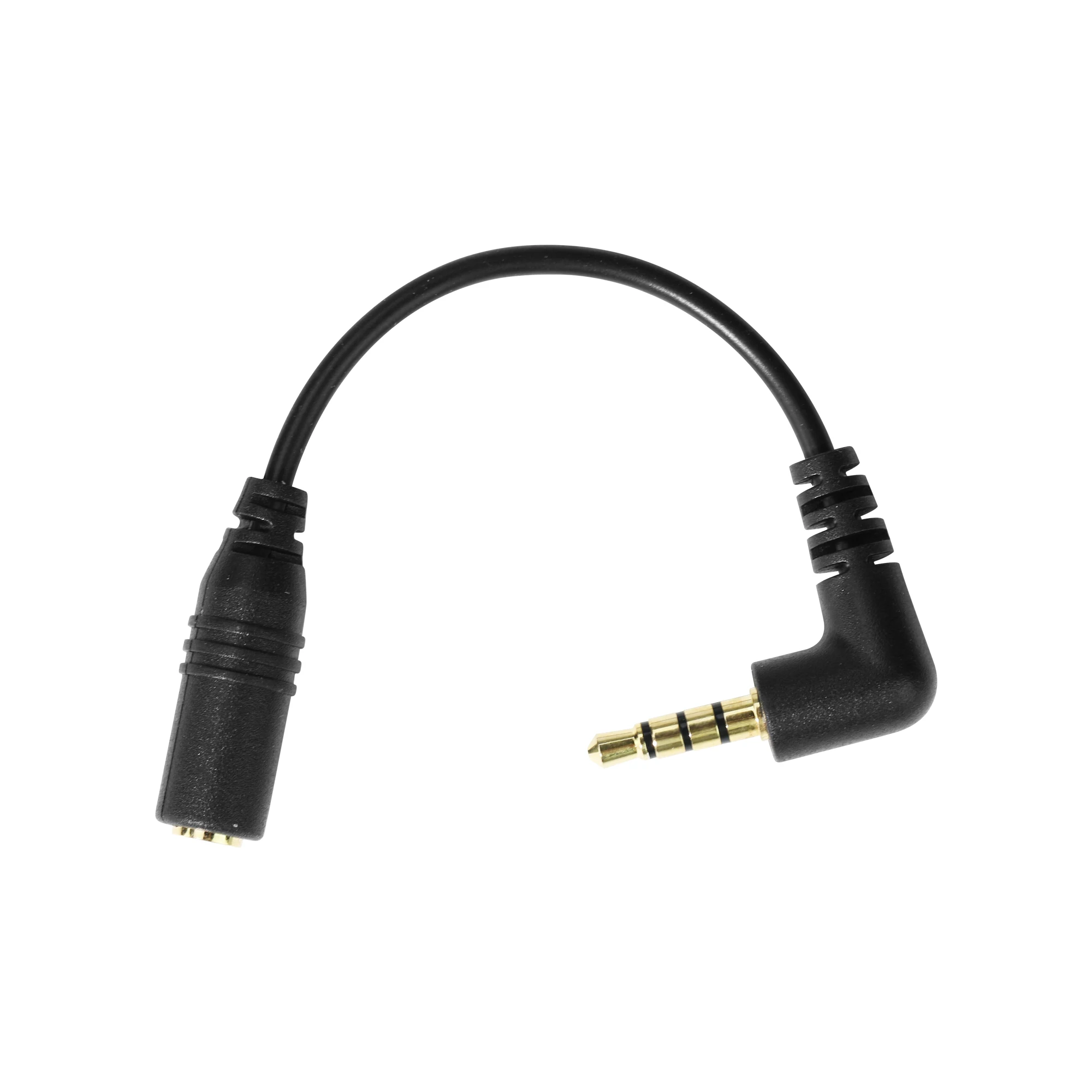 Audio Adapter Right Angle 4 Pole 3.5mm TRRS Male To 3 Pole 3.5mm Female Plated Stereo Headset Cable