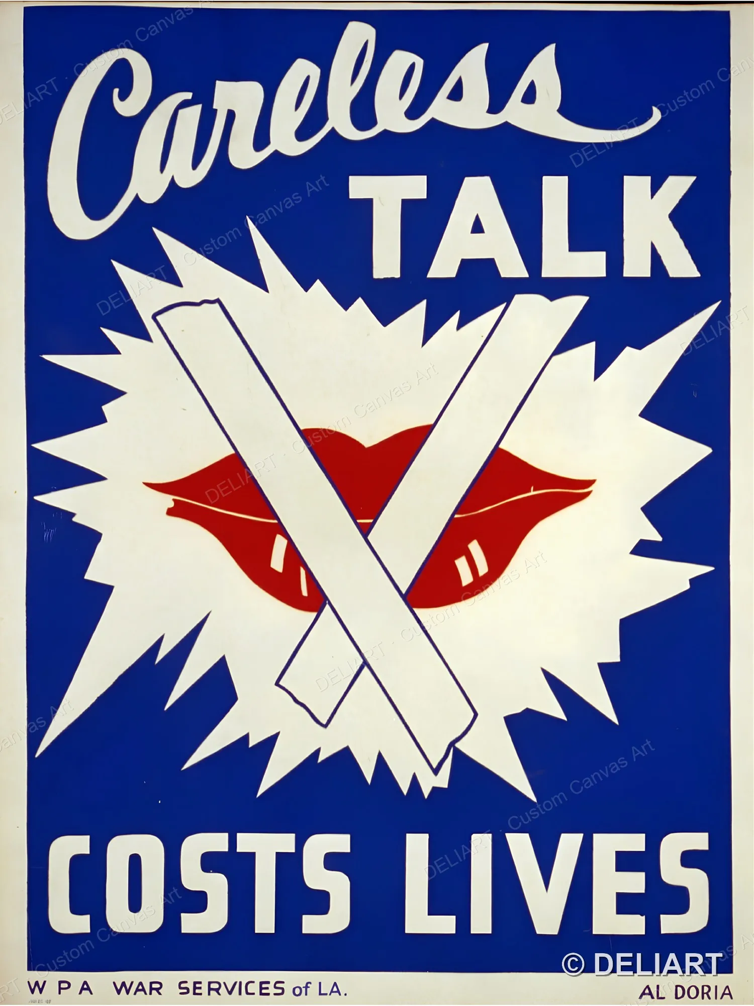 Careless talk costs lives LCCN98517955 Vintage WWII Propaganda Canvas Wall Art Poster Print Retro Home Decor Unframed