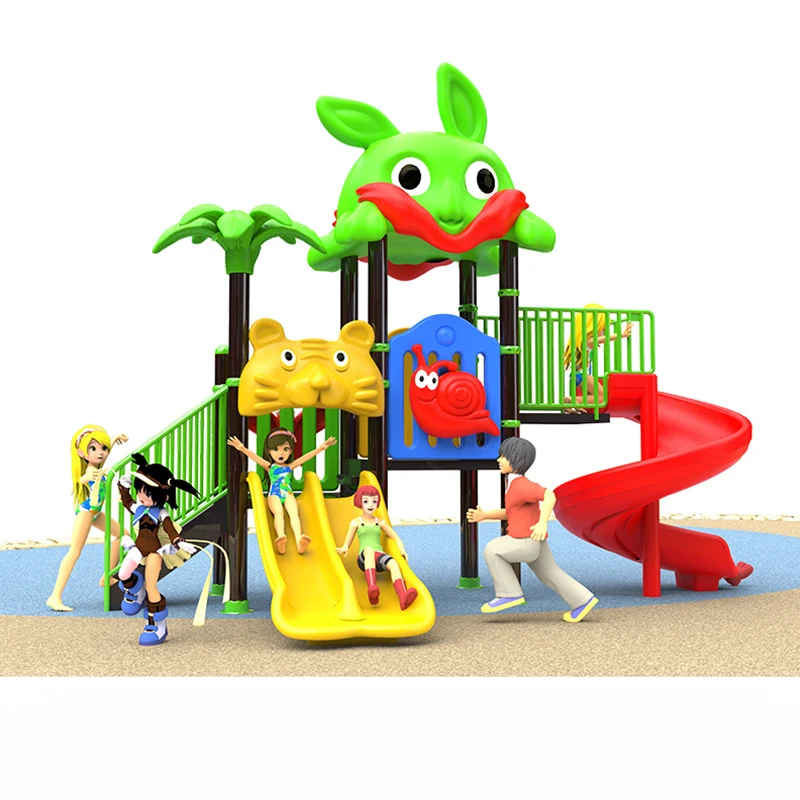 ia-Commercial Children's Plastic Steel Slide Outdoor Playground Multi-Layer Design Parent-child Type Durable Safe Amusement#