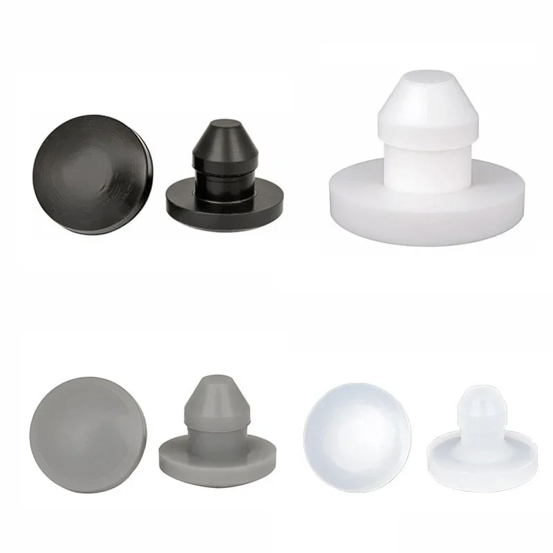 3mm-18mm Black White Grey Clear Silicone Rubber Hole Caps T-type Plug Cover Snap-on Gasket Blanking End Cap Seal Stopper