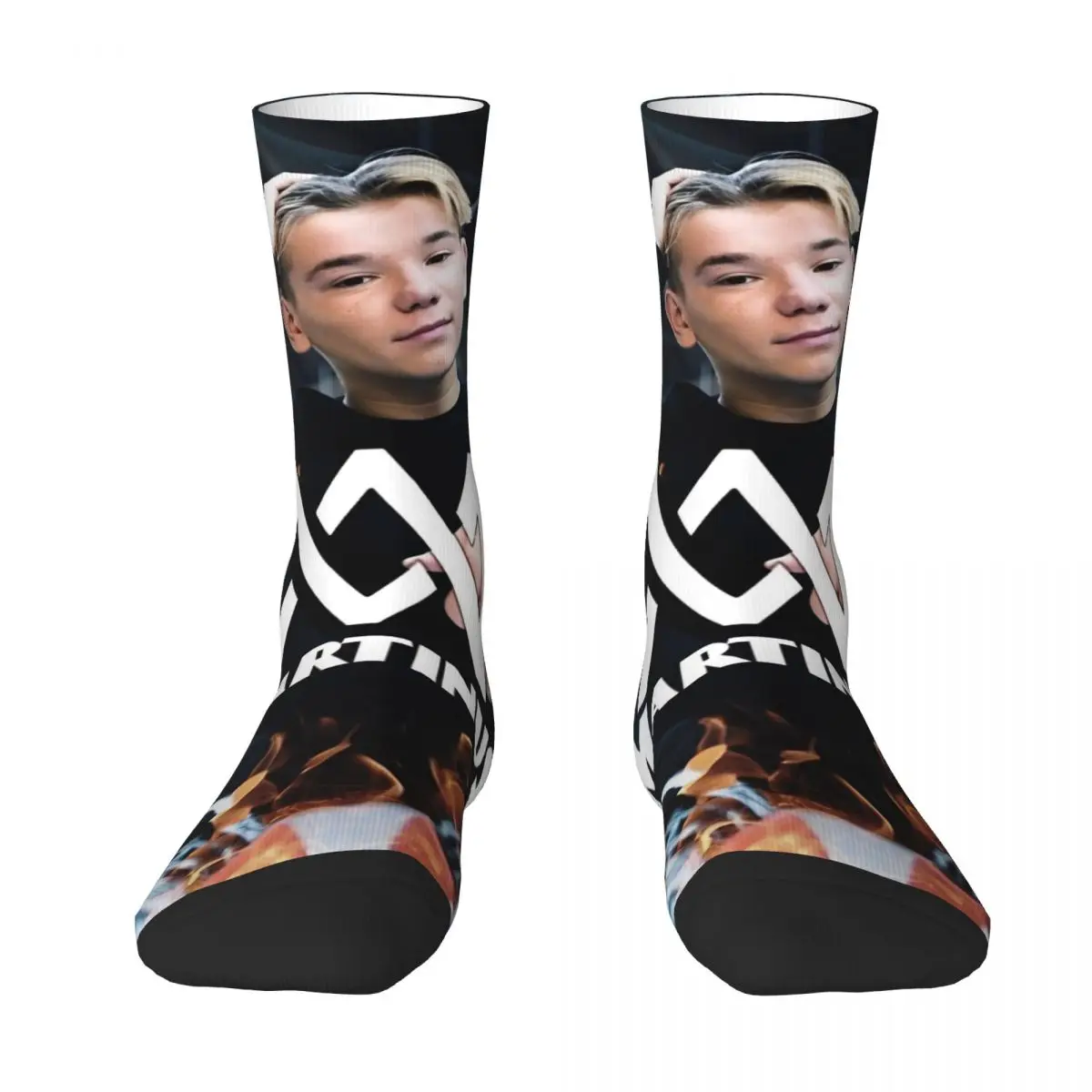 Men Socks Marcus And Martinus Twin Boys MM Singer Stockings Autumn Fashion Medium Soft Socks Custom Cycling Anti Sweat Socks