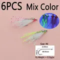 6 piezas de colores surtidos