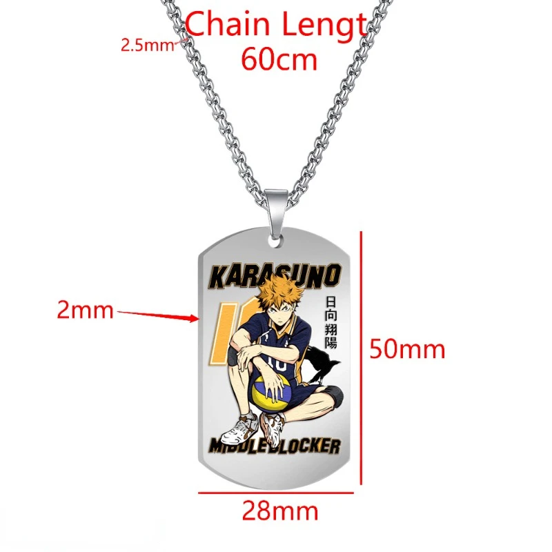 Haikyuu!! Necklace Yu Nishinoya Clothes and Accessories Anime Peripherals Jewelry Stainless Steel Listing Children Holiday Gift