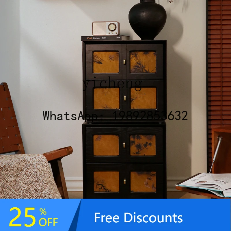 ABC  retro style solid  cabinet storage integrated floor living room TV cabinet