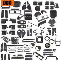 For Land Rover Defender 90 110 2020-2024 Real Carbon Fiber Interior Kit Dashboard Console Gear Shift Panel Cover Trim Stickers