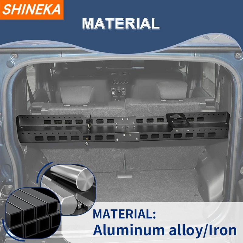 SHINEKA سيارة الخلفي الجذع تخزين الرف التوسع المنظم قوس لسوزوكي جيمي 4 باب 2019 2020 2021 2022 2023 2024 2025 حتى