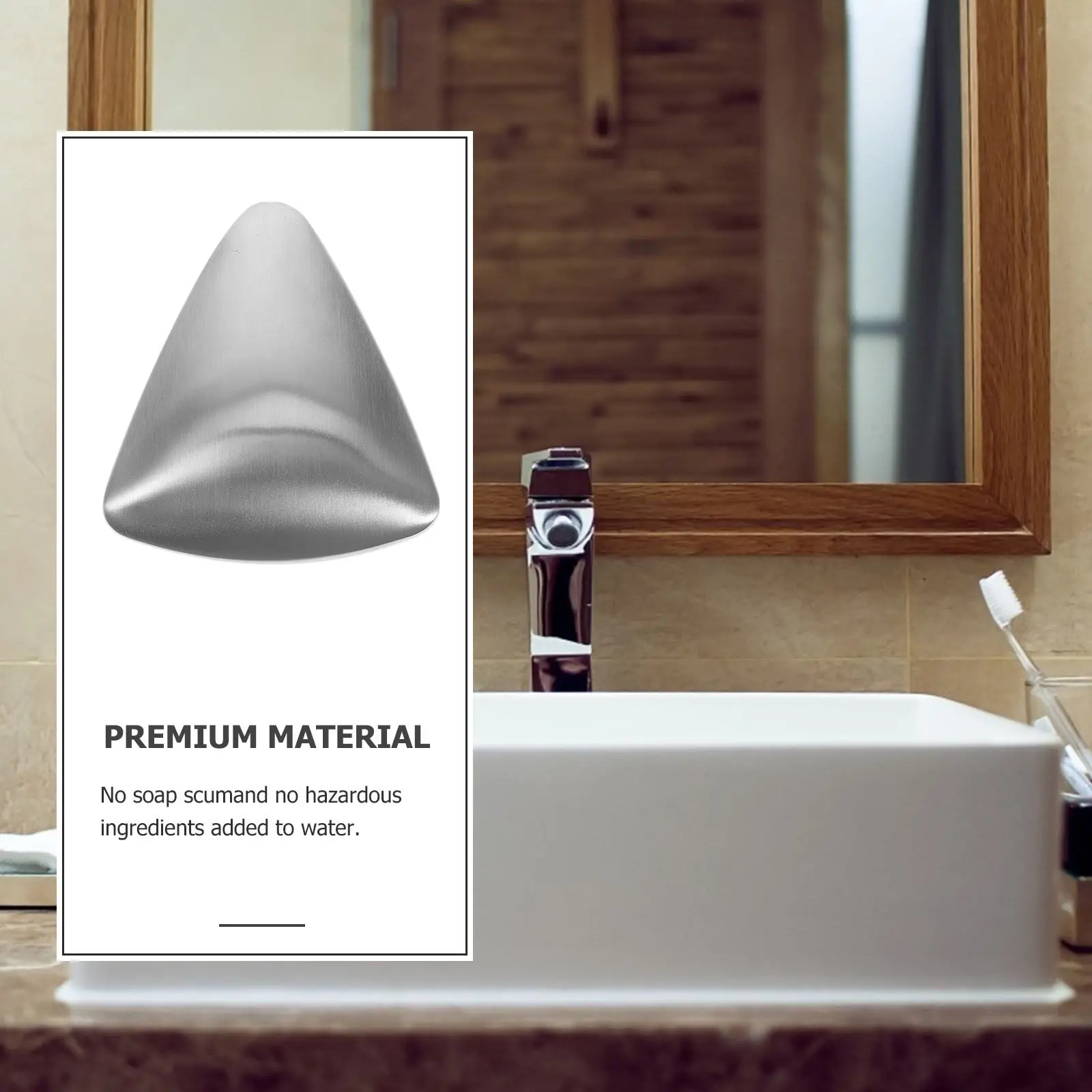 Triangle Shape Stainless Steel Hand Soap Bar Odor Remover Removes Cooking Smells Garlic Onion Fish Fast Scientifically Designed