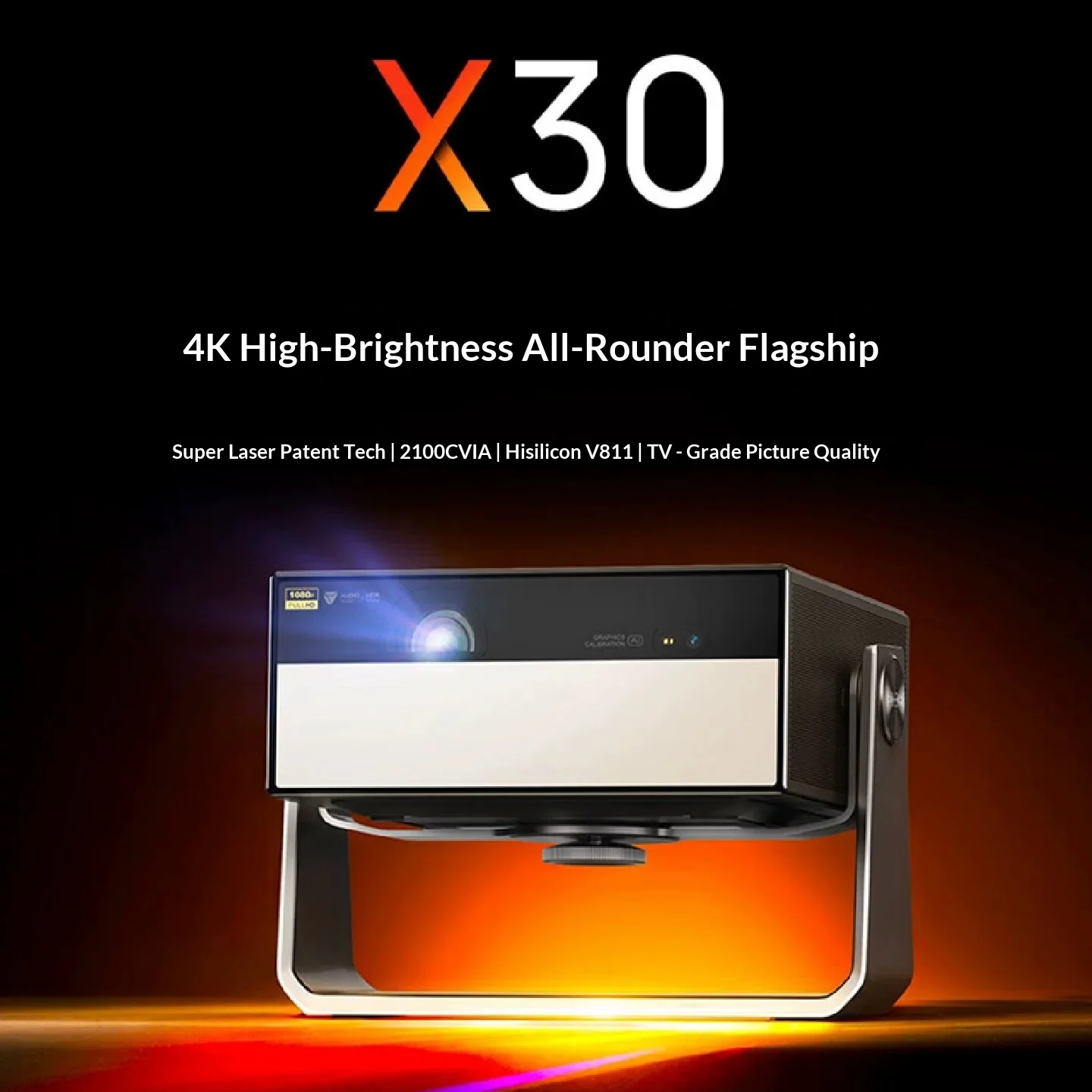 OBE X30 Projector Tricolor laser 120HZMEMC HDR 2100CVIA Light Ultra Super Laser Projectors Intelligent Obstacle Avoidance