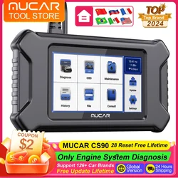 MUCAR CS90 Diagnostic Tools With 28 Reset Services Lifetime Free Auto Tools Engine System Diagnostic Scanner With 5inch Screen