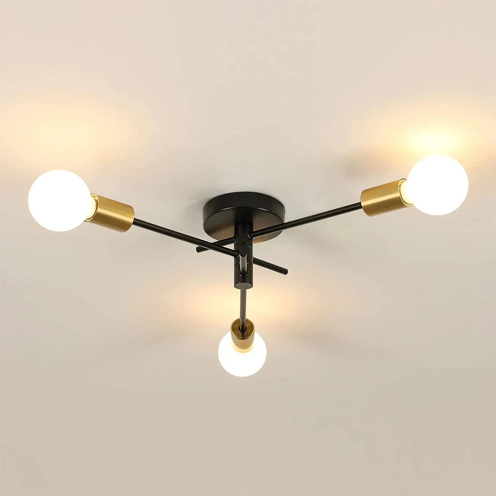 Plafoniera industriale, lampada da soffitto, lampadario industriale E27, lampada a sospensione a 6 luci per soggiorno camera da letto (lampadina N