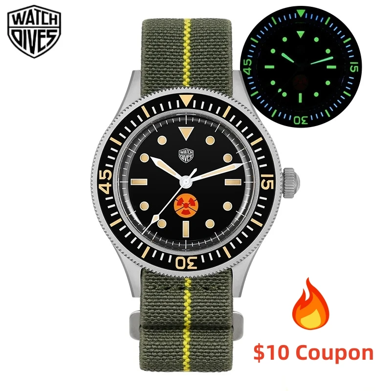 Watchdives WD50 Fathom Watch NH35 Automatic Movement 50-Fathom Sapphire Crystal Watches C3 Luminous 300m Waterproof Wristwatch