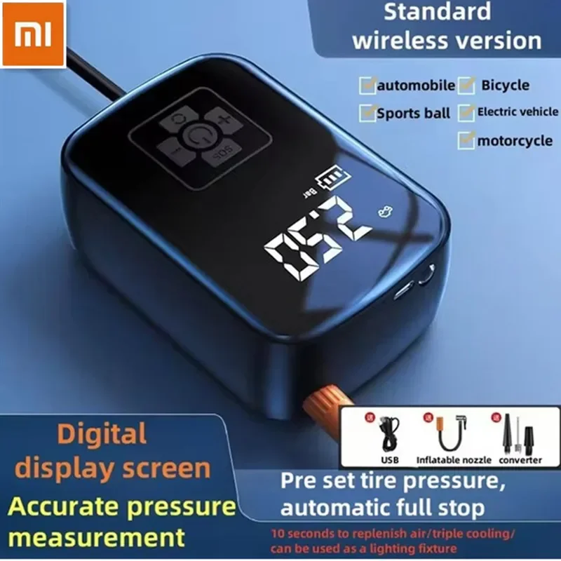 

Xiaomi Mijia Автомобильный беспроводной насос для накачивания с цифровым дисплеем Портативный беспроводной воздушный насос для накачивания шин для электромобилей