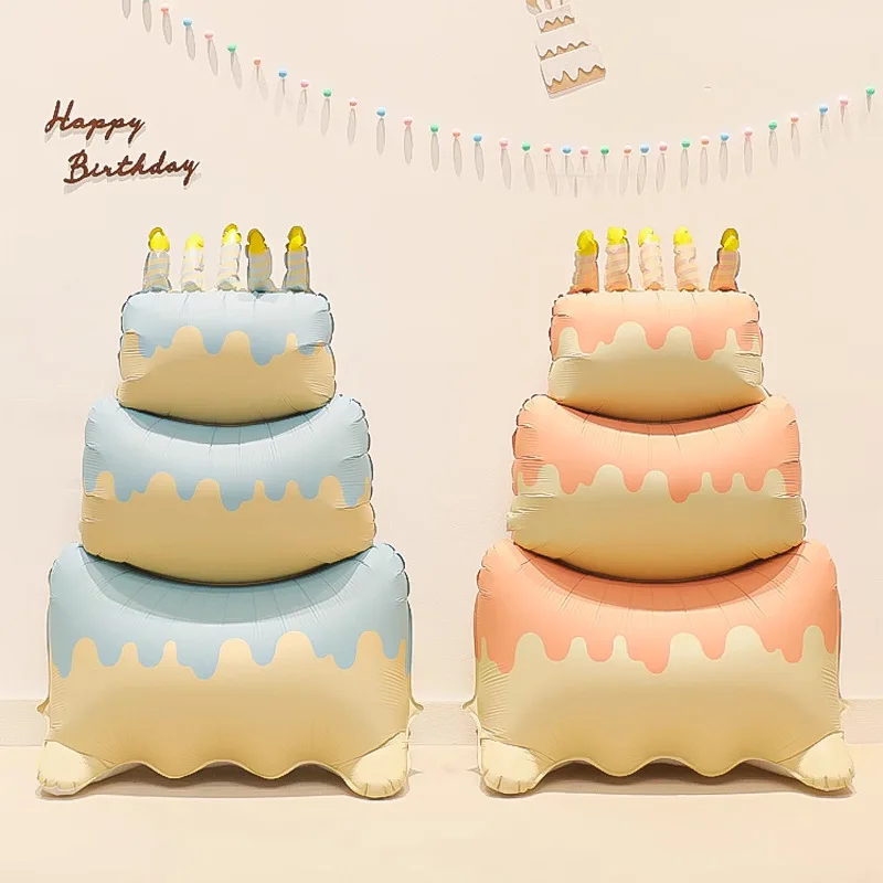 

Фольгированный шар-торт 60 дюймов, розовый, для декораций на день рождения, большой, в форме торта