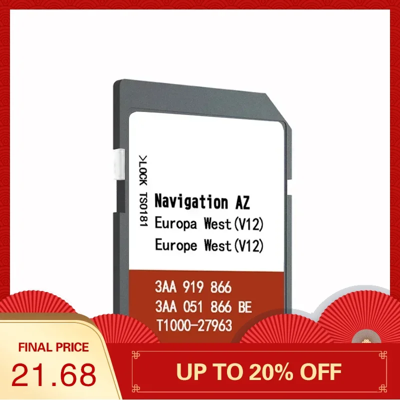 

AZ V12 West RNS315 V12 Western Europe 2020 Map Naving SD GPS Sat Nav Card