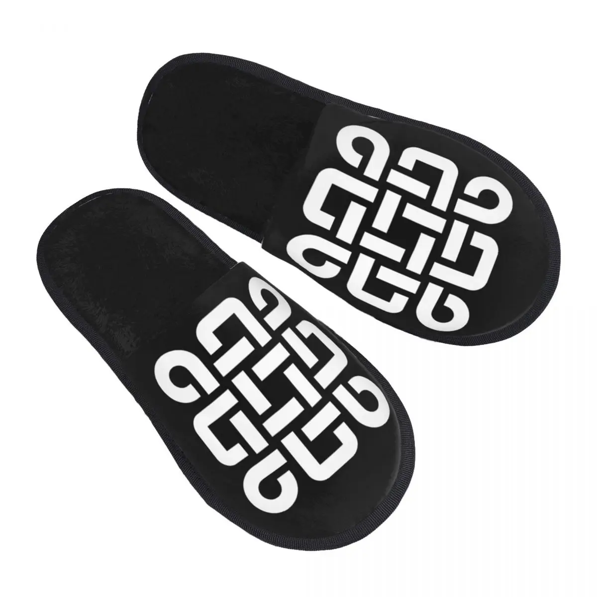 

Custom White Celtic Samhain Celts Symbol Soft Memory Foam House Slippers Women Comfy Warm Anti-skid Sole Slipper