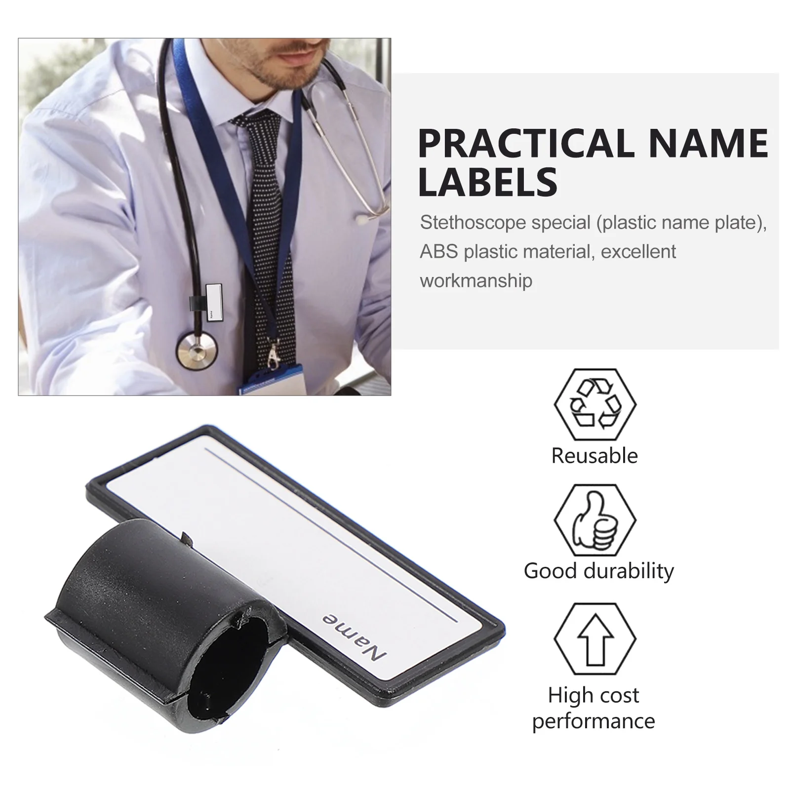 10 Pcs Stethoscope Name Tag Reusable Clip Marker Personalized Nurses Accessories Medical Teaching Tools