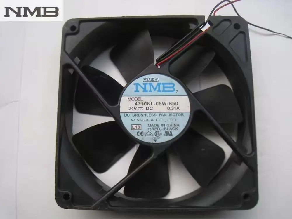 Original For NMB 4710NL-05W-B50 4710NL-05W-B20 12025 12cm 24V 0.31A 0.20A 2Wire Server Inverter Cooling Fan