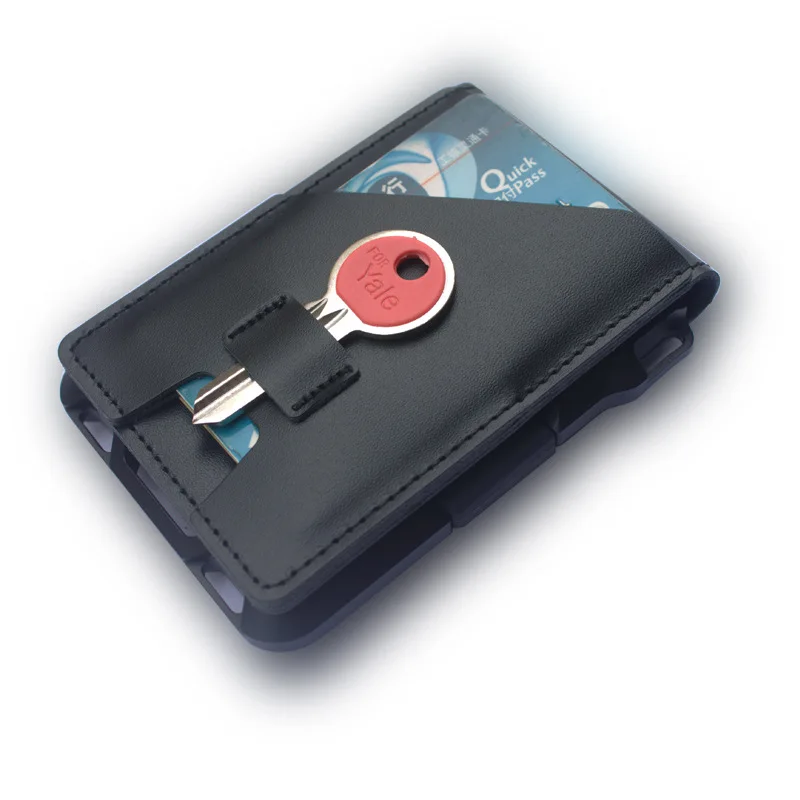 Minimalist Wallet for Men RFID Blocking Metal Card Holder Wallet Slim Wallet with Cash Strap Tactical Wallet Wallets for Men
